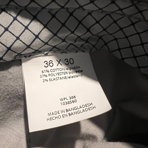 Haggar Men's Iron-Free Premium Khaki Pants 36x30 Navy Cotton Blend‎ Flat-Front - Picture 6 of 6